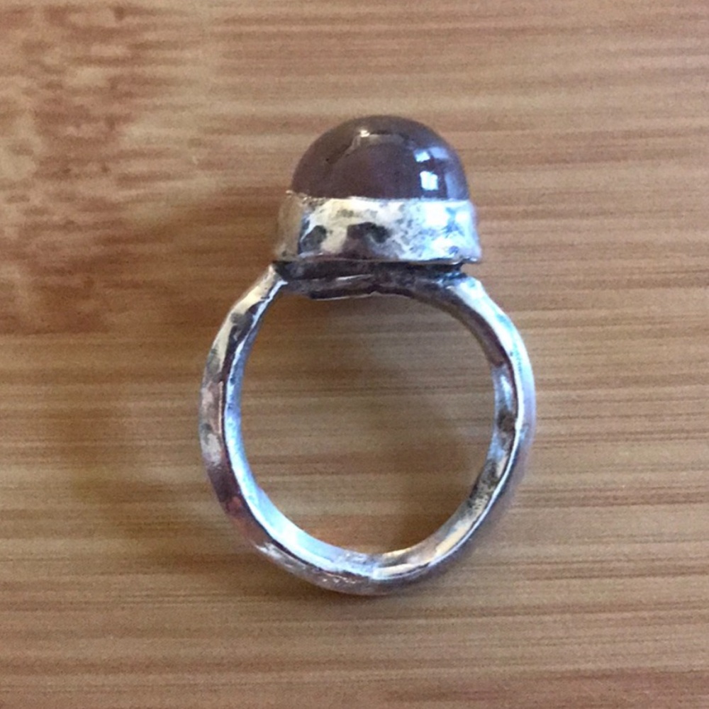 Silver 925 Rainbow Moonstone Ring Sz 6 Handmade Vintage One of a Kind